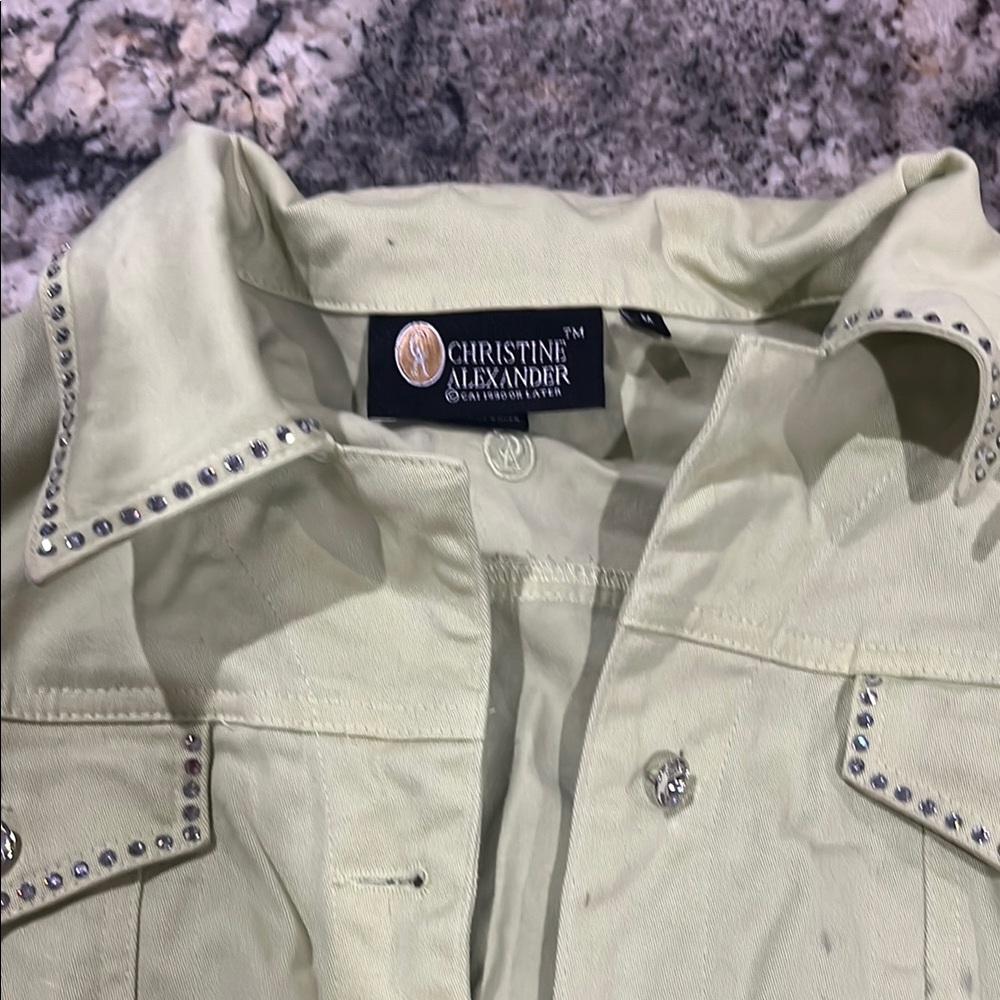 Christine Alexander Light Green Jacket with Studs